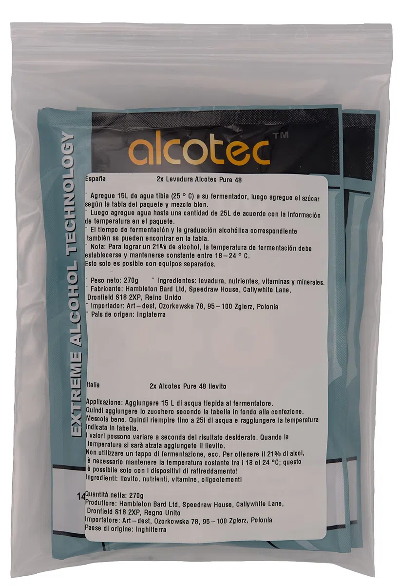 2 levaduras Alcotec Turbo 48H - 20% en 5 días
