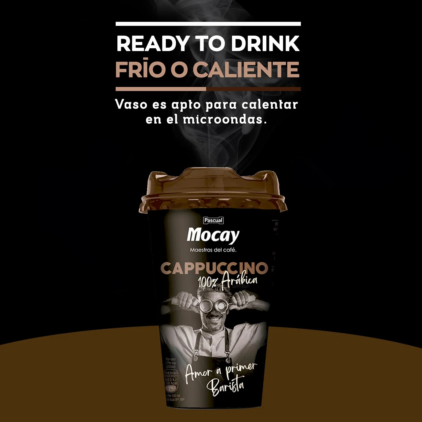 Mocay – Café Frío Listo para Tomar - Pack de Vasos de Café Cappuccino Listo para Beber – 10 Vasos x 200 ml