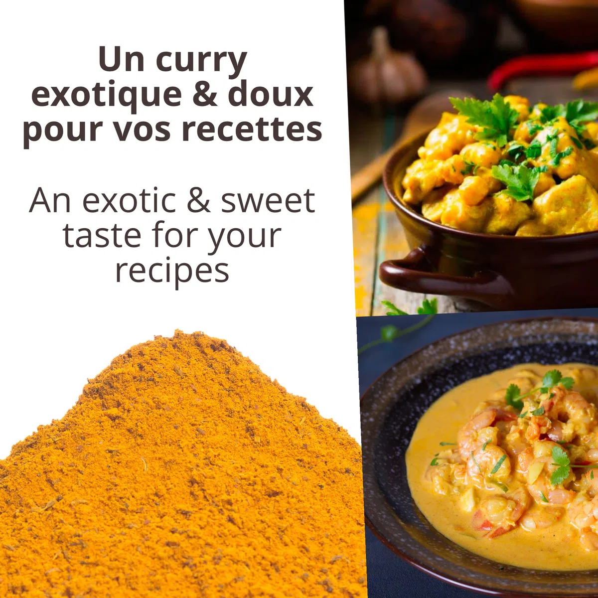 KHLA - Polvo de curry amarillo (base de cúrcuma) - Agricultura orgánica y comercio justo - Bolsa 500g