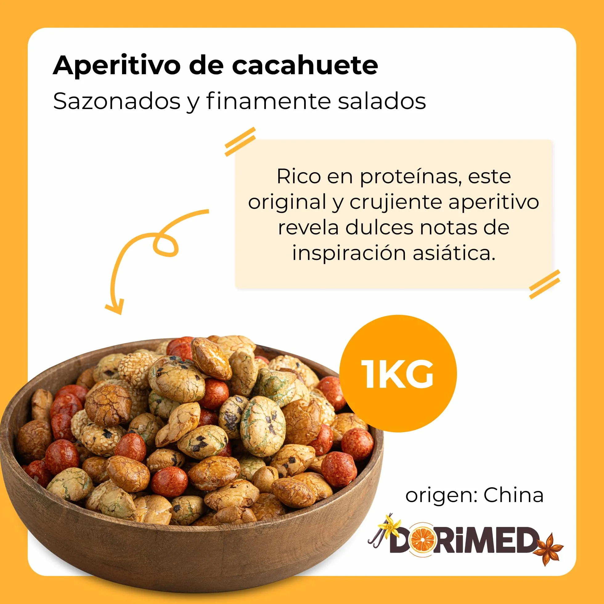 Mezcla de Aperitivo King Mix en un Paquete de 1 kg | Surtido Variado de Semillas de Sésamo, Maíz, Trigo | Con un un toque a Sal y Soja | Ideal como Snack | Dorimed