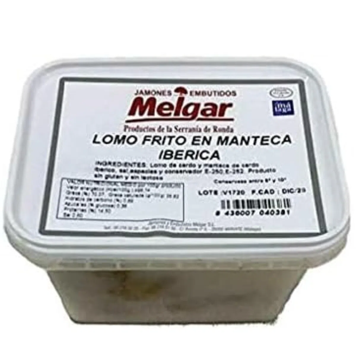 LOMO FRITO EN MANTECA IBÉRICA¡Deléitate con nuestro Lomo Frito en Manteca de 0,5 kg, el sabor de tradición en cada bocado! Perfecto para tostadas y meriendas.