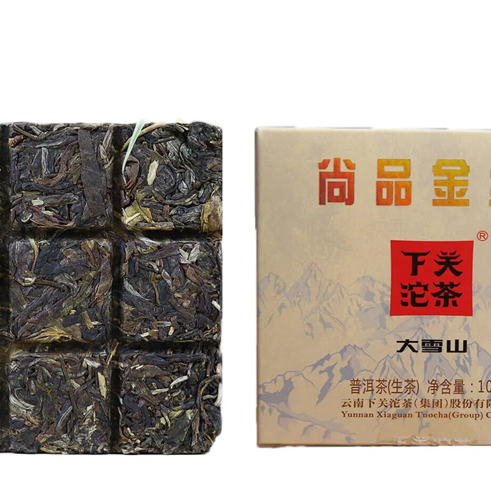 Gran Montaña de Nieve Yunnan Xiaguan Puer Seda de Oro Pu-erh Pu'er Té de ladrillo 100g