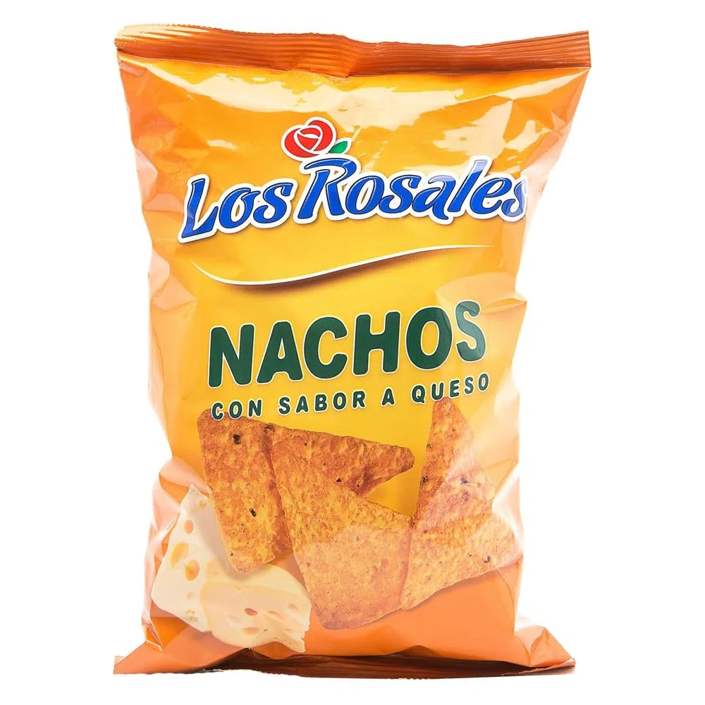LOS ROSALES Nachos con sabor a queso, Caja 15 Bolsas, nachos, snacks y aperitivos, patatas fritas sin gluten sin lactosa, snacks