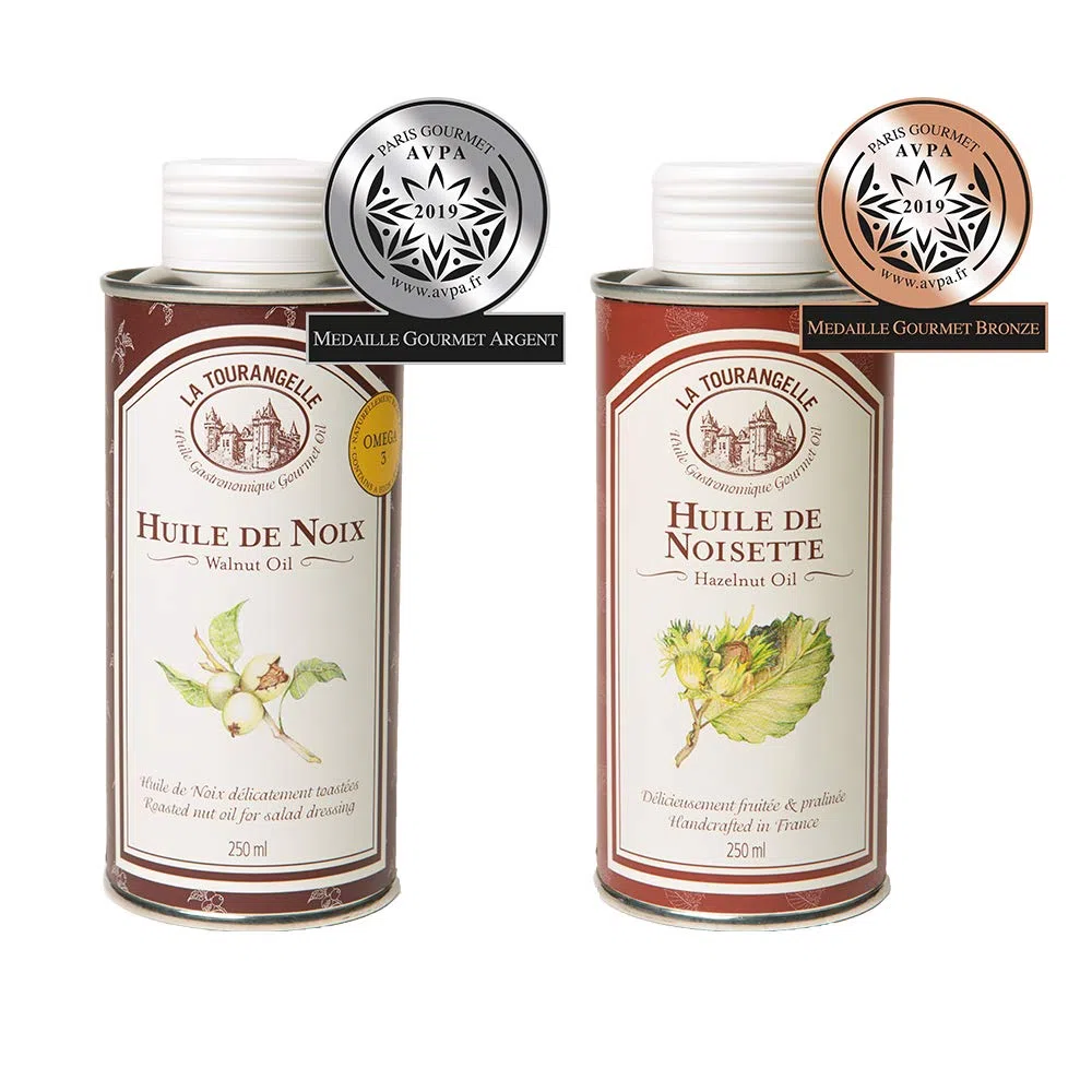 La Tourangelle - Lot de 3 Huiles Gourmandes : Huile de Noix, Huile de Noisette, Huile Vierge de Sésame. Idéales pour Vos Recettes de tous les Jours - 3 X 250ml , El empaque puede variar