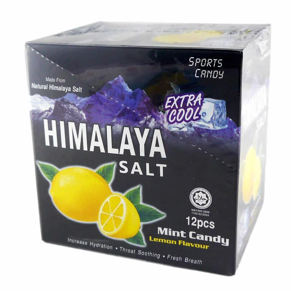 Himalaya Salt Candy Mint Lemon Flavour Extra Cool Sport Candy Gula Halal 15g (0.53oz) x 12 Packs (per box)