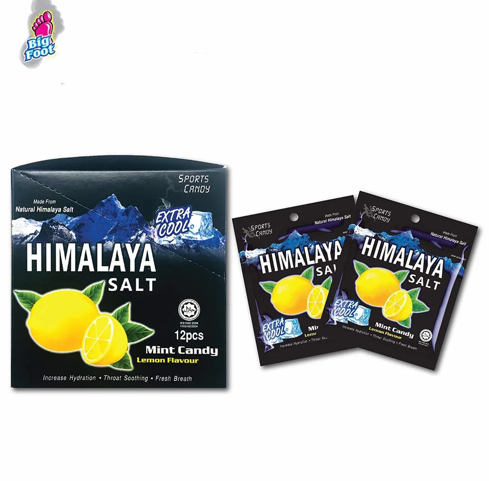 Himalaya Salt Candy Mint Lemon Flavour Extra Cool Sport Candy Gula Halal 15g (0.53oz) x 12 Packs (per box)