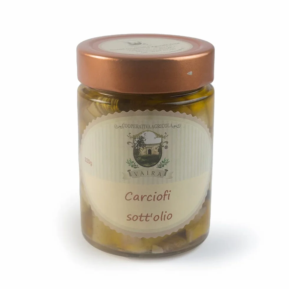 Alcachofas en aceite de oliva virgen extra ecológico violeta de Apulia 320g