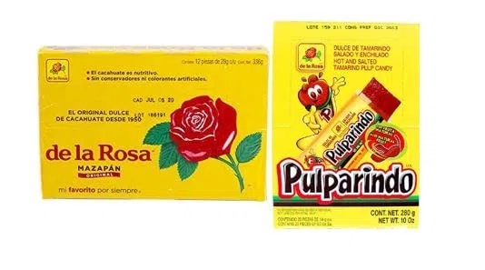 Pack Pulparido Tamarindo (Display20unid) y De La Rosa Mazapan Display12unid