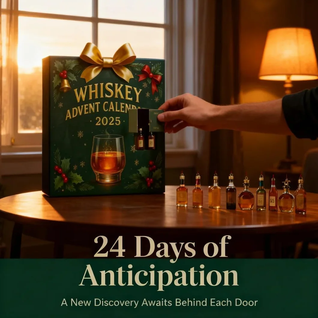 Calendario de Adviento de whisky 2025, 24 muestras de whisky de alta calidad para cuenta regresiva y regalo, un viaje de degustación diaria a través de los sabores del whisky del mundo (B)