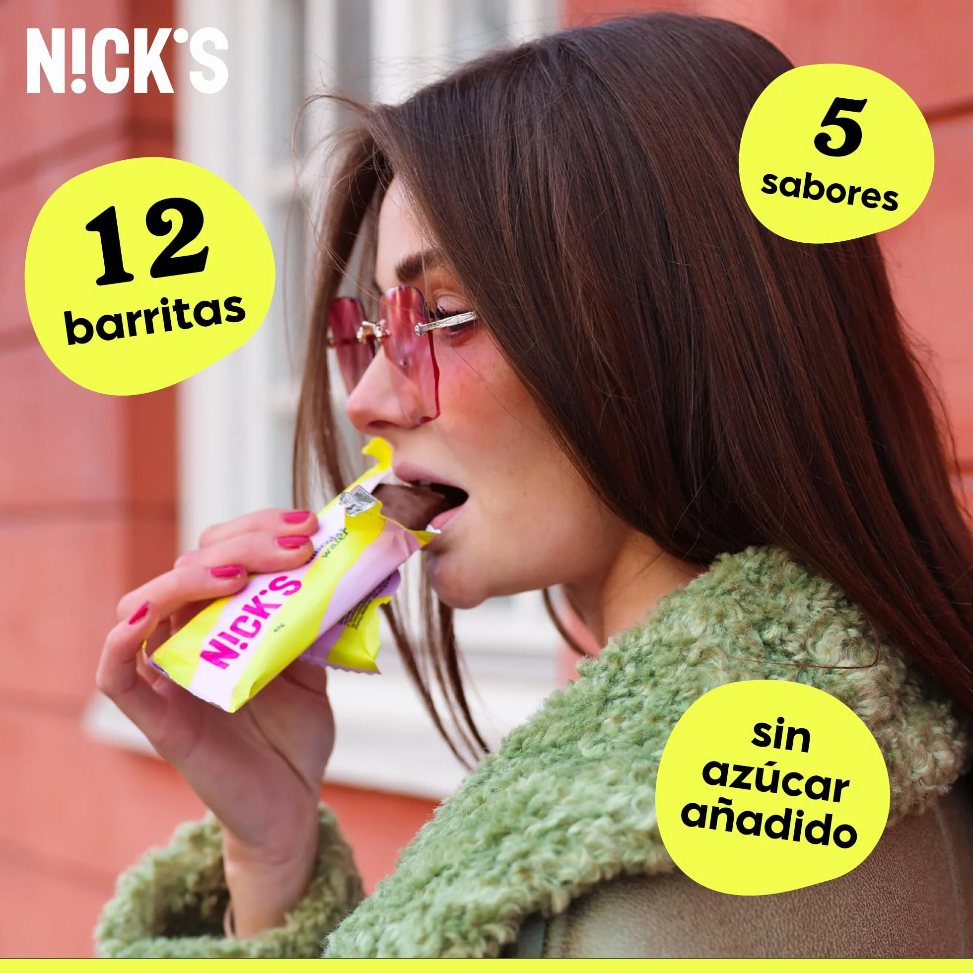 NICKS Favorita Mix de Chocolate con Barritas Keto Dieta Snacks Sin Azúcar Añadido Low Carb Caramelos Dulces Sin Gluten (12 x Chocolatinas)