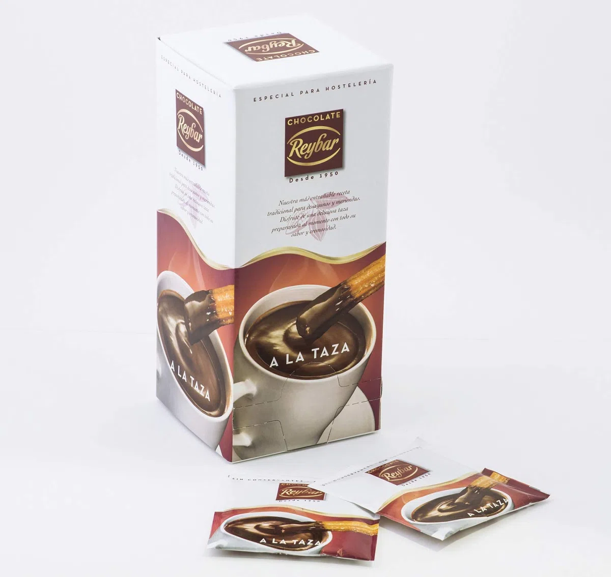 Estuche Chocolate a la taza Tradicional 40 sobres Reybar (40x30gr) sin gluten