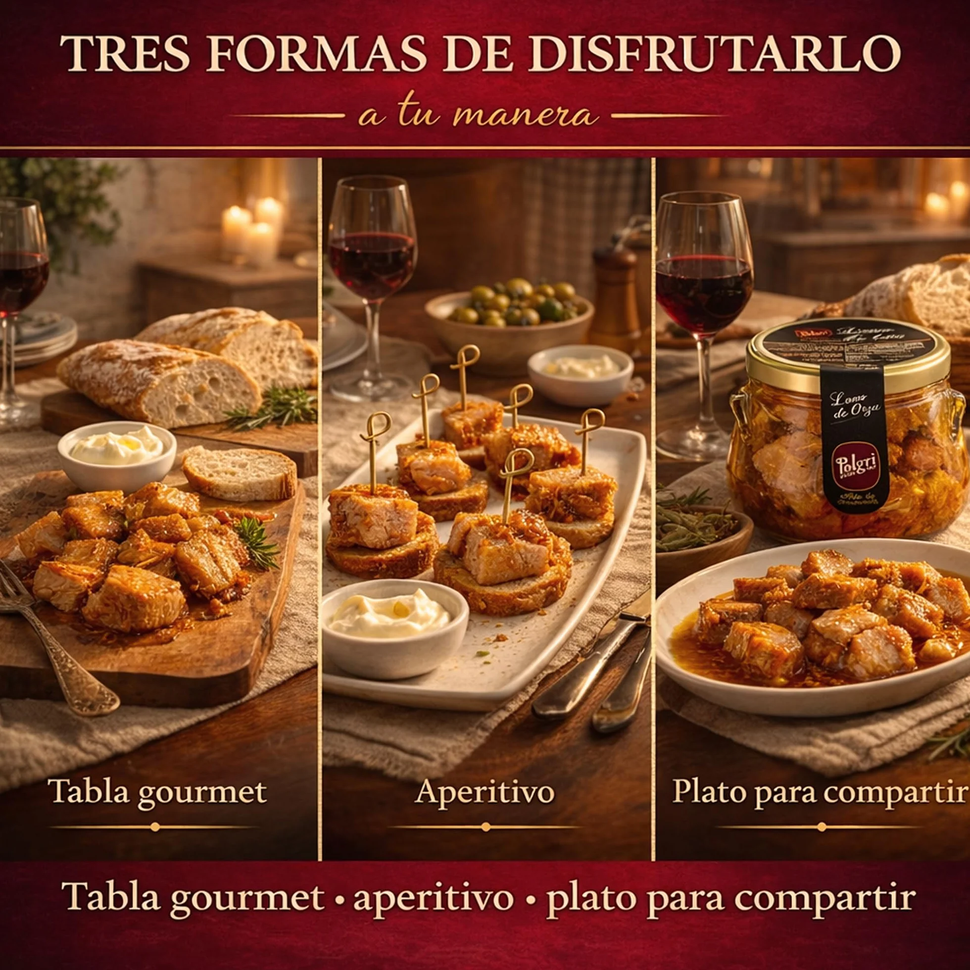 POLGRI Lomo de Orza 780 g Conserva Gourmet Tradicion Manchega Carne en Aceite de Cerdo Frasco Cristal