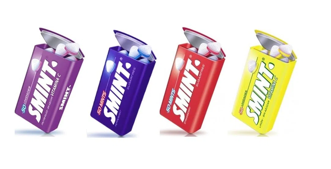 SMINT Mints Mix | 8 latas metálicas con menta | Pastillas de Limón | Fresa | Frutos rojos | Cuidado dental sin azúcar