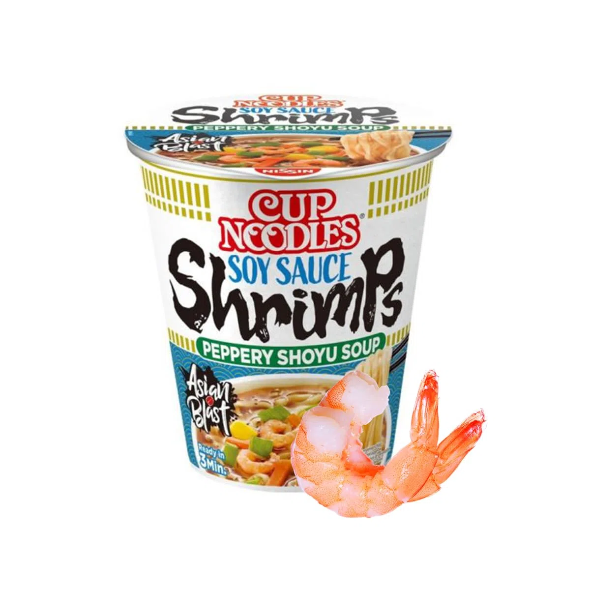 YIJIA | Pack 6 x 67grs Ramen Instantaneo Cup Noodles sabor Gamba, Pollo y 5 spices Ternera