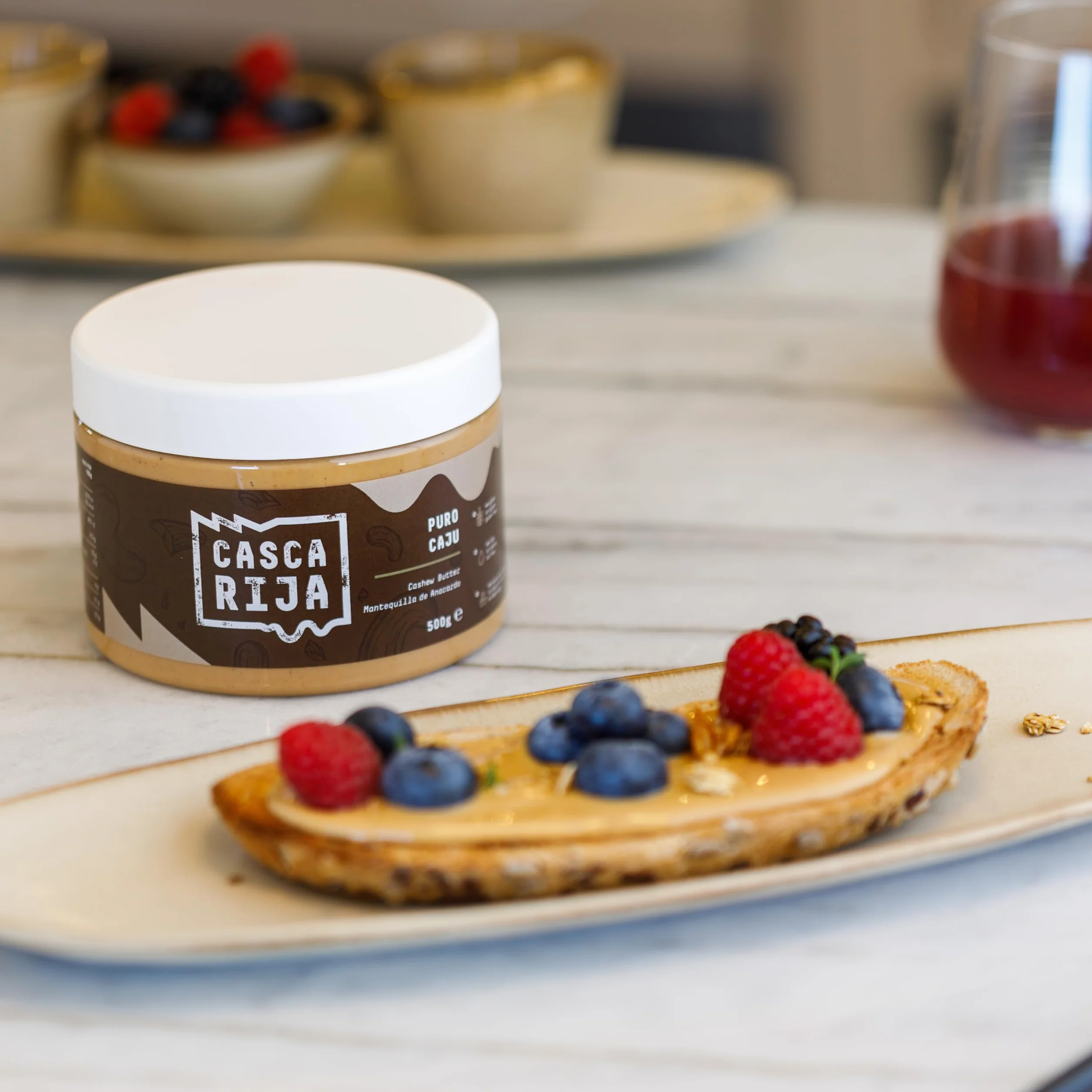 CASCA RIJA: Crema de Anacardo 500g | 99,8% Anacardos Tostados + 0,01% Canela Molida + 0,01% Jengibre en Polvo - 100% Natural y Cremosa Sin Trozos de Anacardos, Vegan