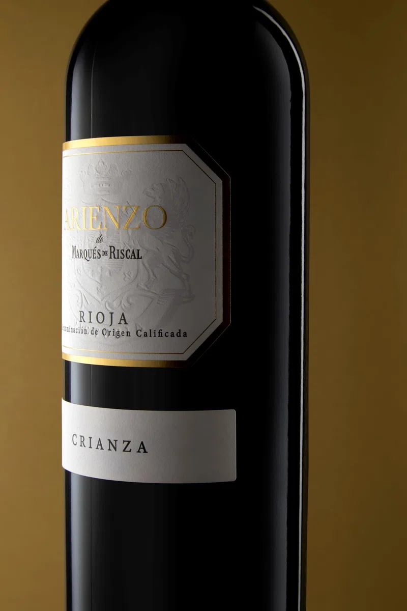 Arienzo de Marqués de Riscal - Vino tinto Crianza Denominación de Origen Calificada Rioja, Variedad Tempranillo, 18 meses en barrica - Estuche 2 botellas x 750 ml