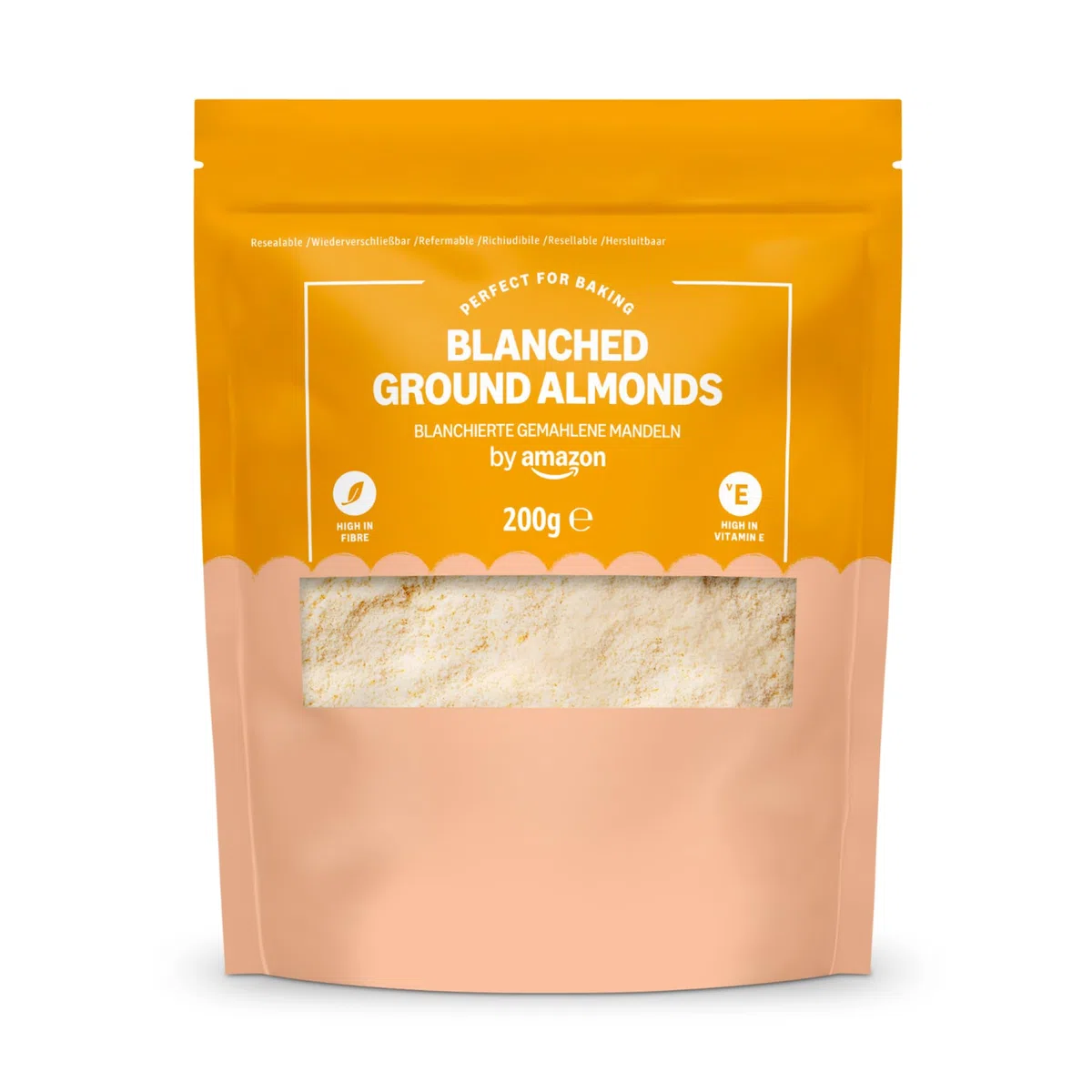 by Amazon Almendra Pelada Molida - 200g, paquete de 5