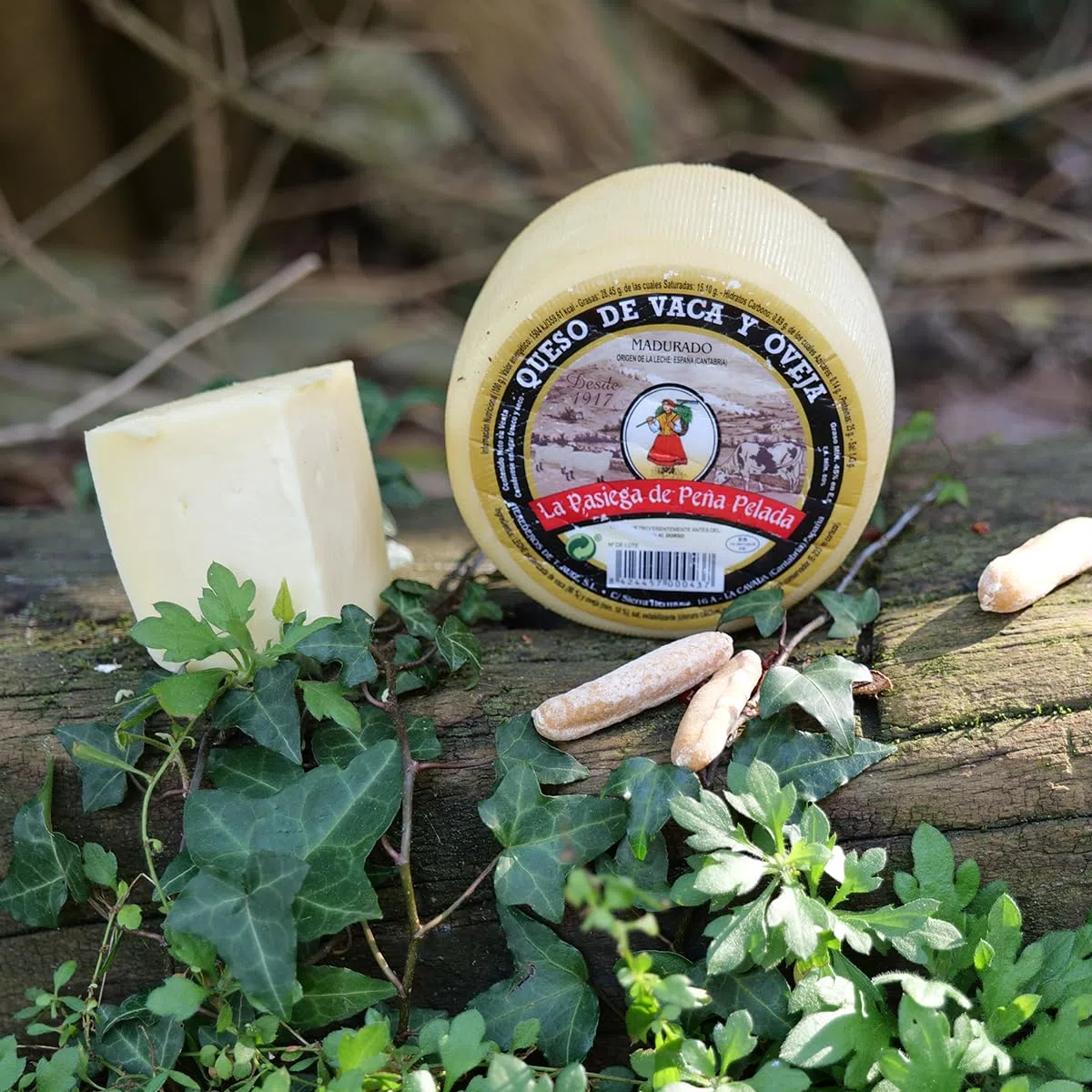 LA PASIEGA DE PEÑAPELADA Queso Mezcla de Vaca y Oveja, Queso redondo baby 530 gr (aprox) Al vacío - Sabor Suave y Pronunciado - Elaborado con Leche Pasteurizada - Calidad Artesanal Española