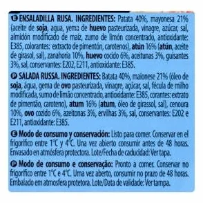 Ensaladilla rusa Hacendado Tarrina 500 g Pack 2