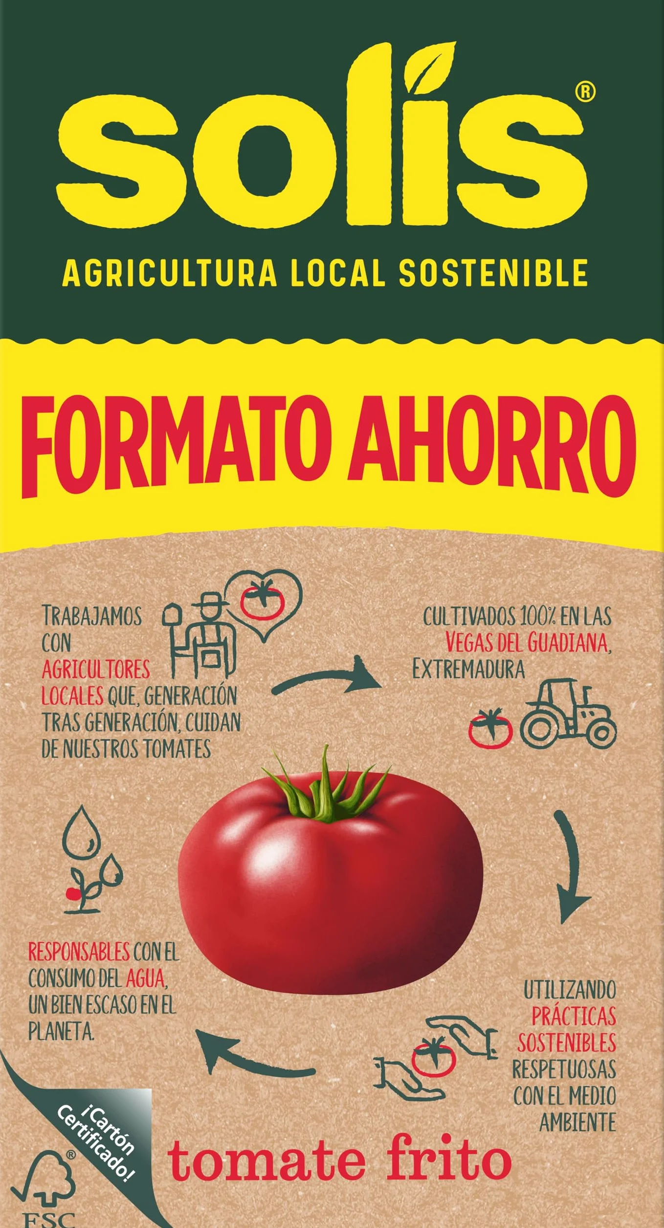 Solis Tomate Frito Formato Ahorro Brick 500 g (salsa de tomate)