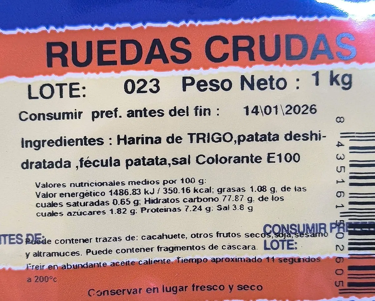 Ruedas Crudas para Freir - Pelluz