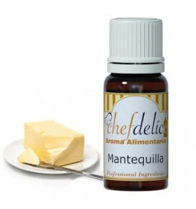 Aroma Concentrado Mantequilla 10ml Sin Gluten Vegano Sabor Intenso para Repostería y Bebidas