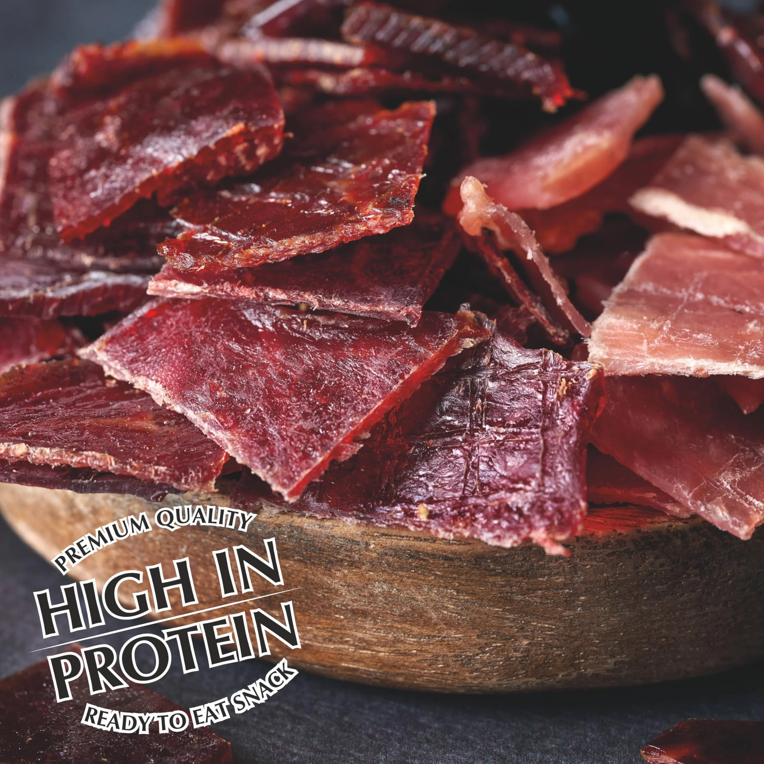 Viking Bites Beef Jerky, envase mixto de 300 g (6 x 50 g) - 2x Original, 2x Barbacoa, 2x Teriyaki - Cecina de ternera - Aperitivo de carne - Con un alto contenido de proteínas