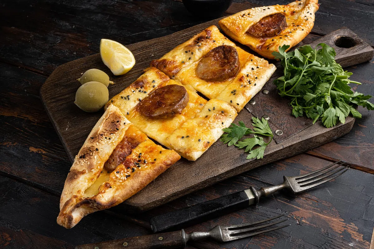 Egetürk Emre Kangal Sucuk – 1 x 1 kg – Salchicha de ajo al estilo turco 100% de carne de vacuno, halal, especialidad turca tradicional secada al aire, para baguette de Sucuk, Menemen, pizza, huevos