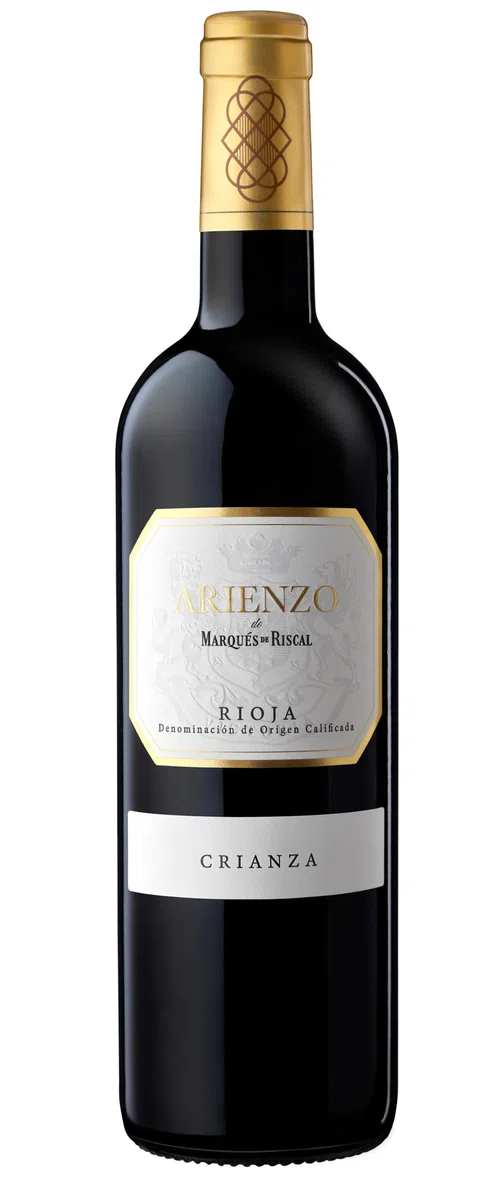 Arienzo de Marqués de Riscal - Vino tinto Crianza Denominación de Origen Calificada Rioja, Variedad Tempranillo, 18 meses en barrica - Estuche 2 botellas x 750 ml
