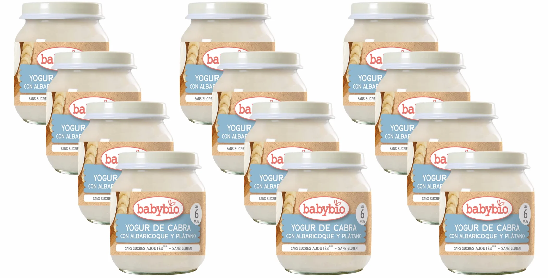 BABYBIO - Yogur de albaricoque y plátano con leche de cabra - 2 x 130g - BIO