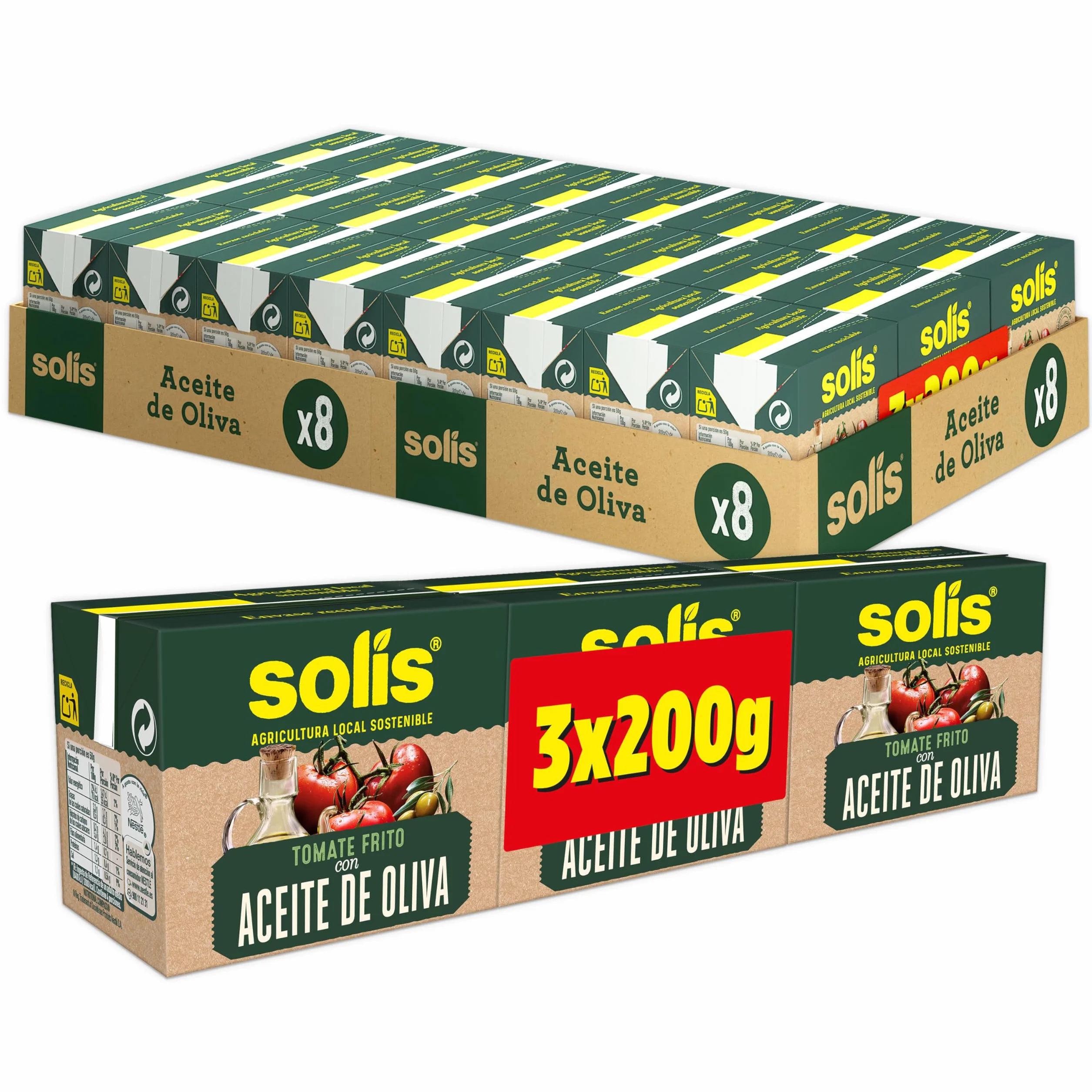Solis Salsa de tomate COMBI OLIVA 8 x (3 x 200 g)