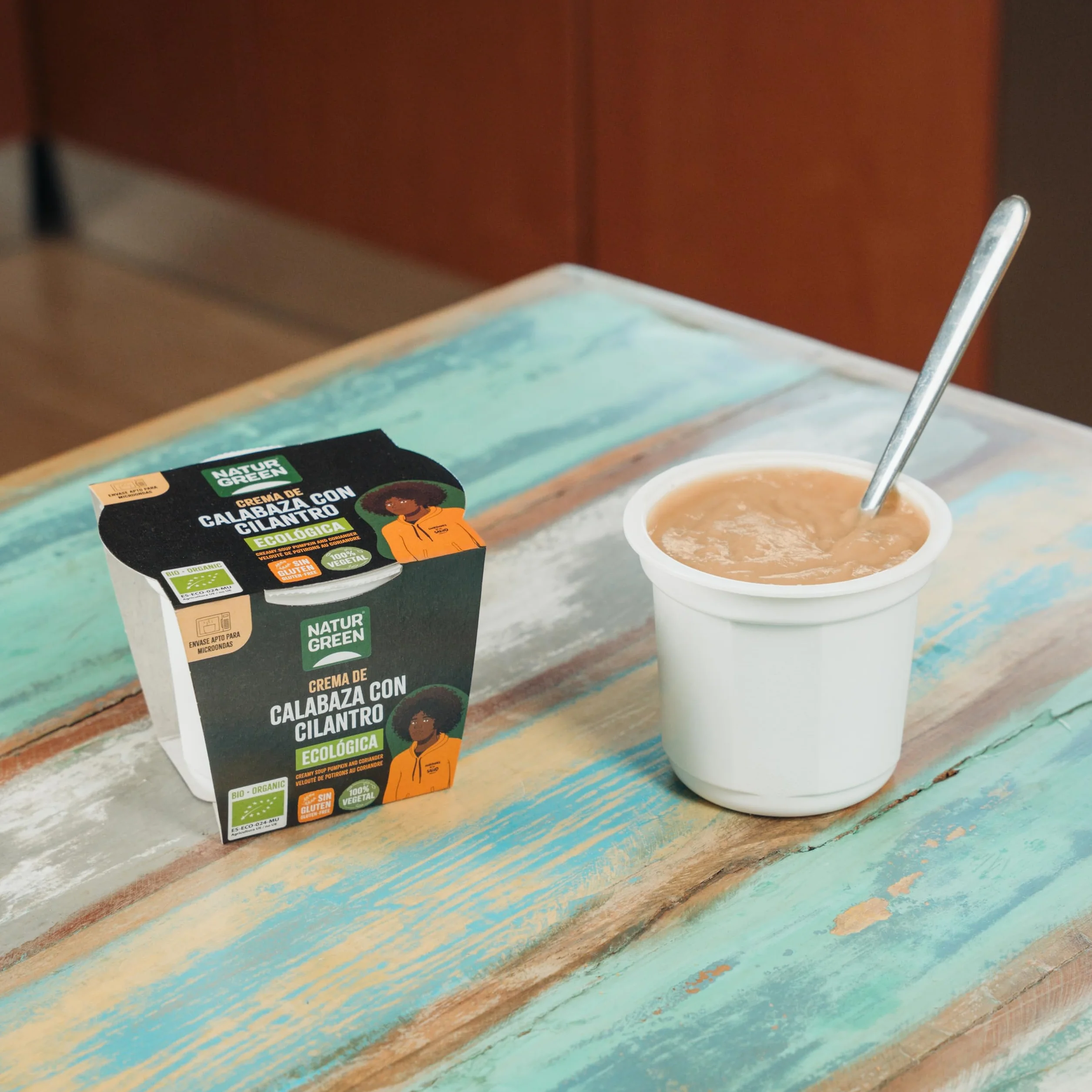 NaturGreen - Crema de Calabaza y Cilantro Bio, Pack 6 x 310 g, Lista para Tomar, Vegana, Sin Gluten, Sin Lactosa, Bajo en Grasas Saturadas, Aceite de Oliva Virgen Extra, Receta Natural y Ecológica