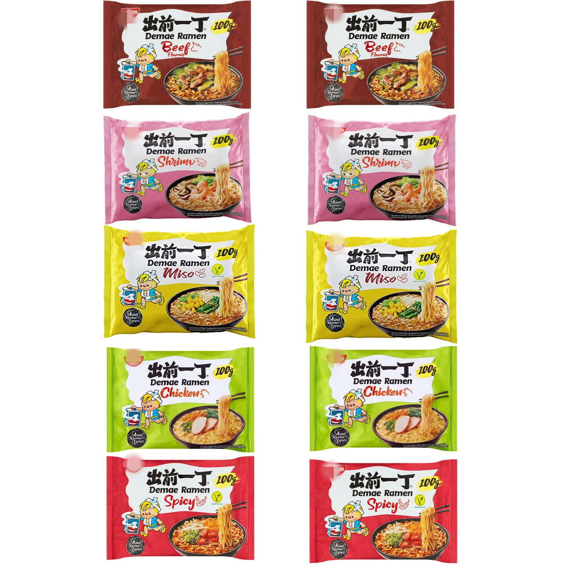 YIJIA Fideos Instantáneos Sabor Paquetes Mezclados Pack 10