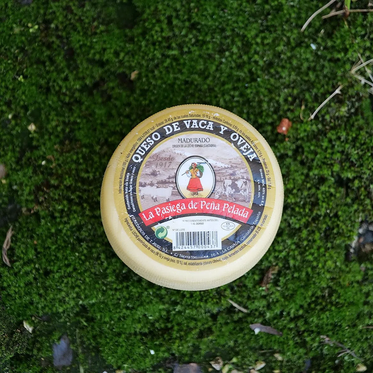 LA PASIEGA DE PEÑAPELADA Queso Mezcla de Vaca y Oveja, Queso redondo baby 530 gr (aprox) Al vacío - Sabor Suave y Pronunciado - Elaborado con Leche Pasteurizada - Calidad Artesanal Española