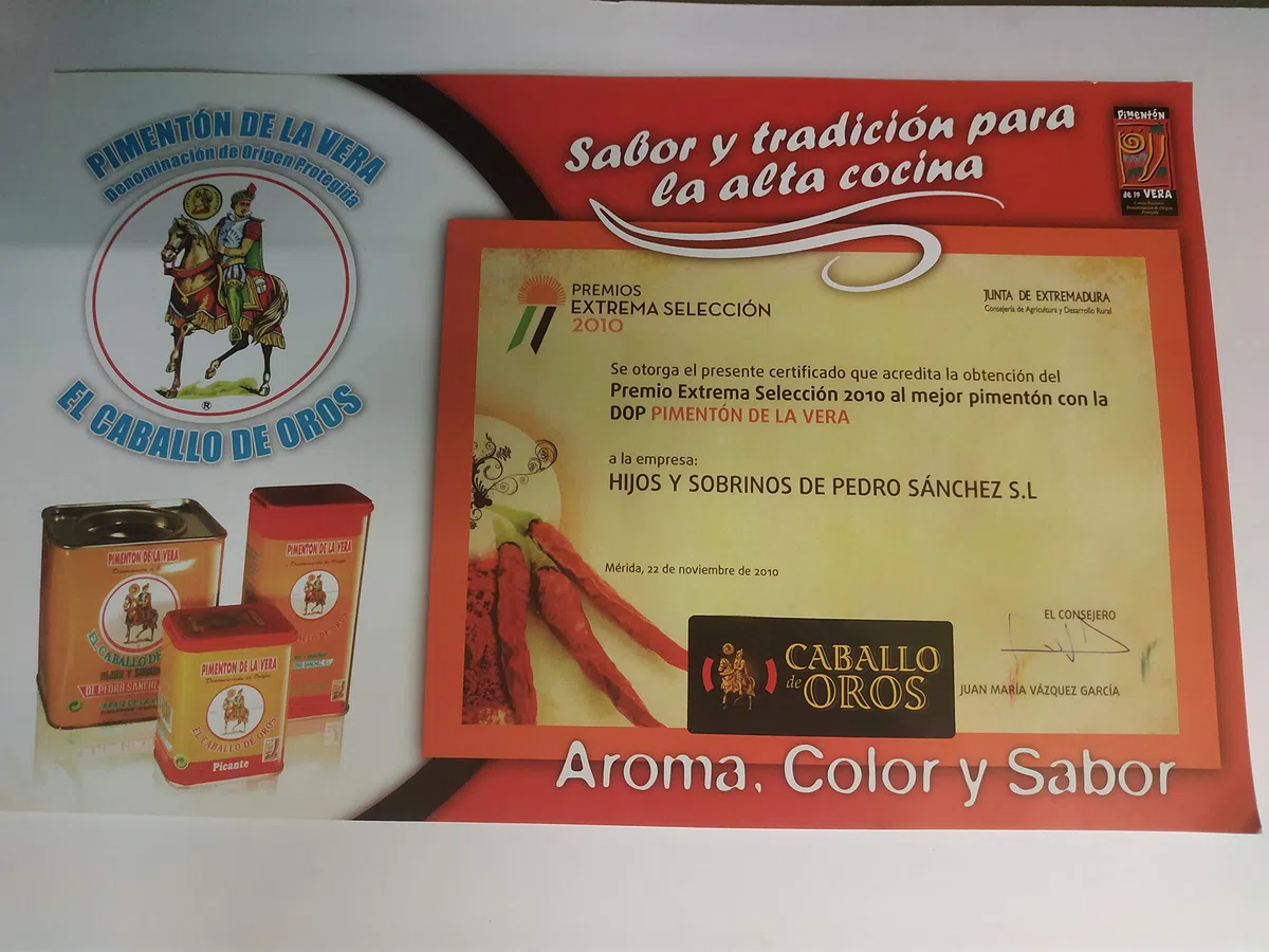 Pimentón de la Vera Ahumado Picante D.O.P. Caballo de Oros Bolsa de 1 kilo