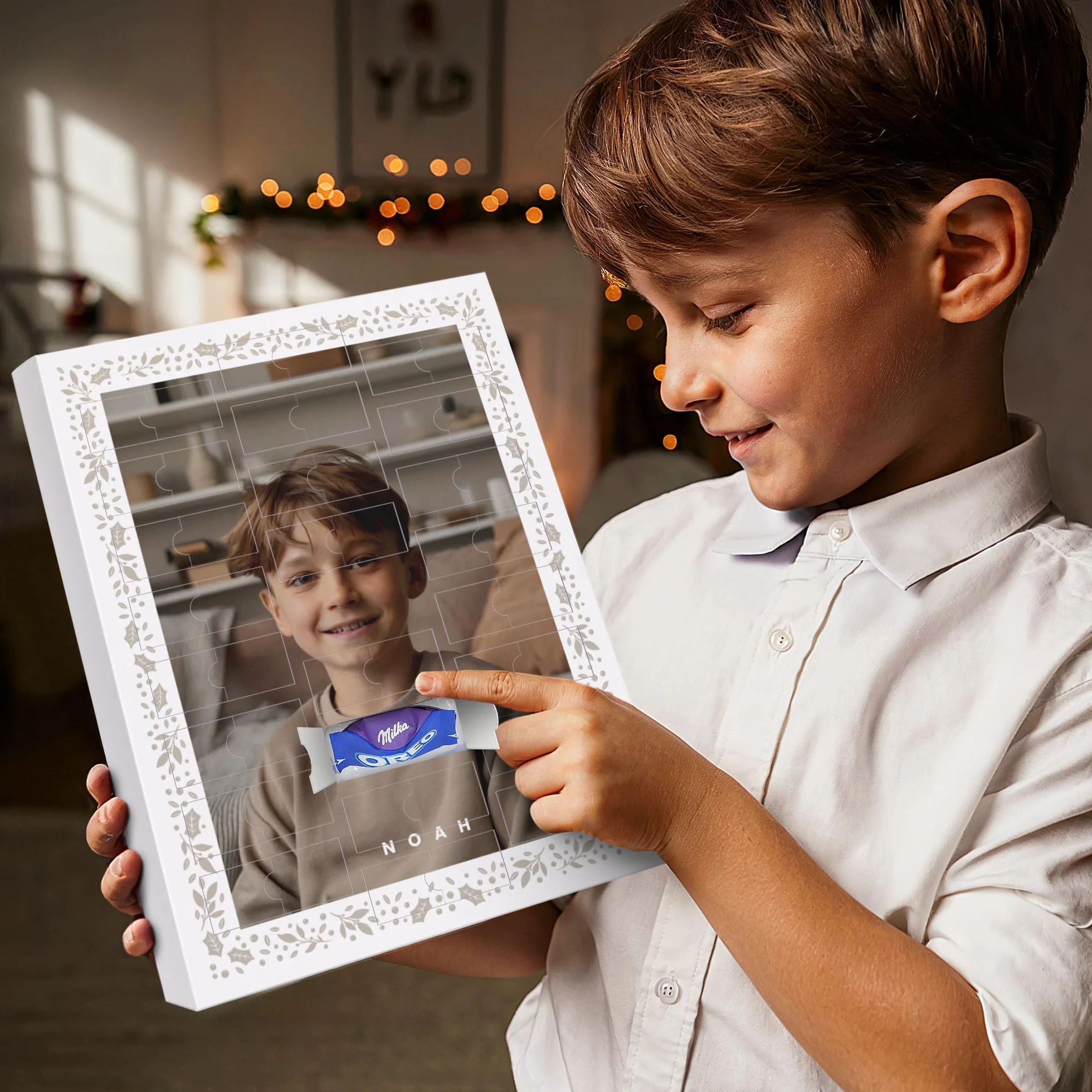 Calendario de Adviento de Chocolate Milka 2025 personalizado con foto - Calendario de Adviento de Chocolate Milka personalizado para mujer y hombre, un divertido regalo de Adviento