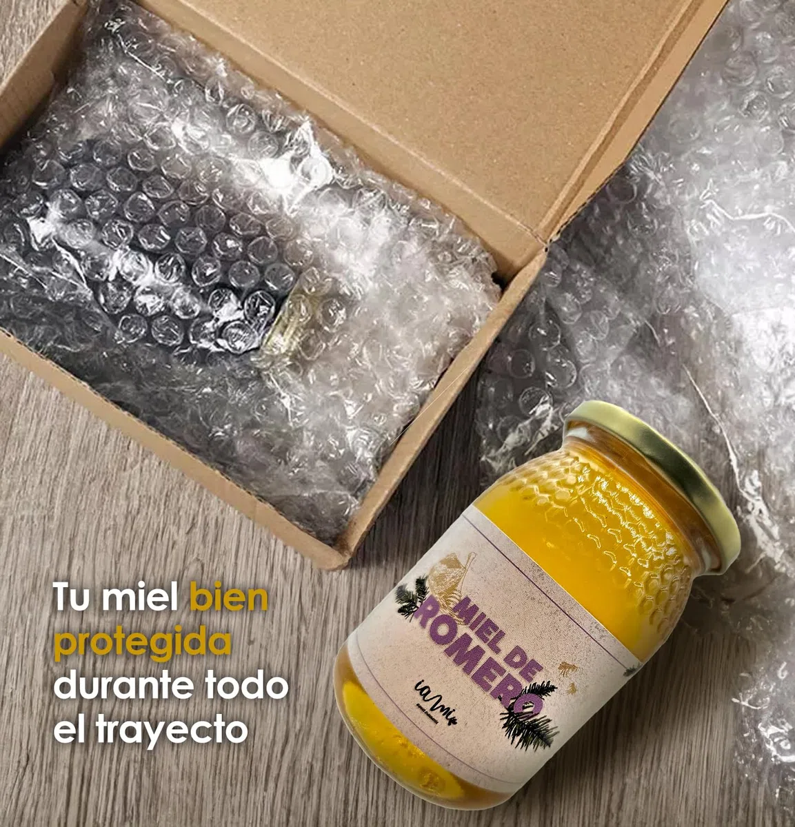 Miel Cruda de Romero 100% Pura - 500gr - Miel Natural Artesanal elaborada por nuestros Apicultores de la Sierra de Espadán en Castellón - Tradición y Legado de nuestra Tierra