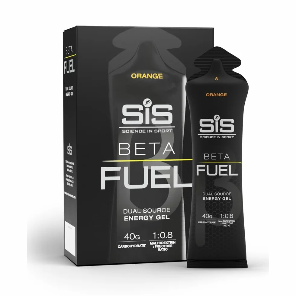 Science in Sport BETA Fuel Dual Source Gel 6x60ml Naranja - Gel energético rico en carbohidratos con 40g de hidratos de carbono - Energy gel de fácil digestión para un rendimiento óptimo
