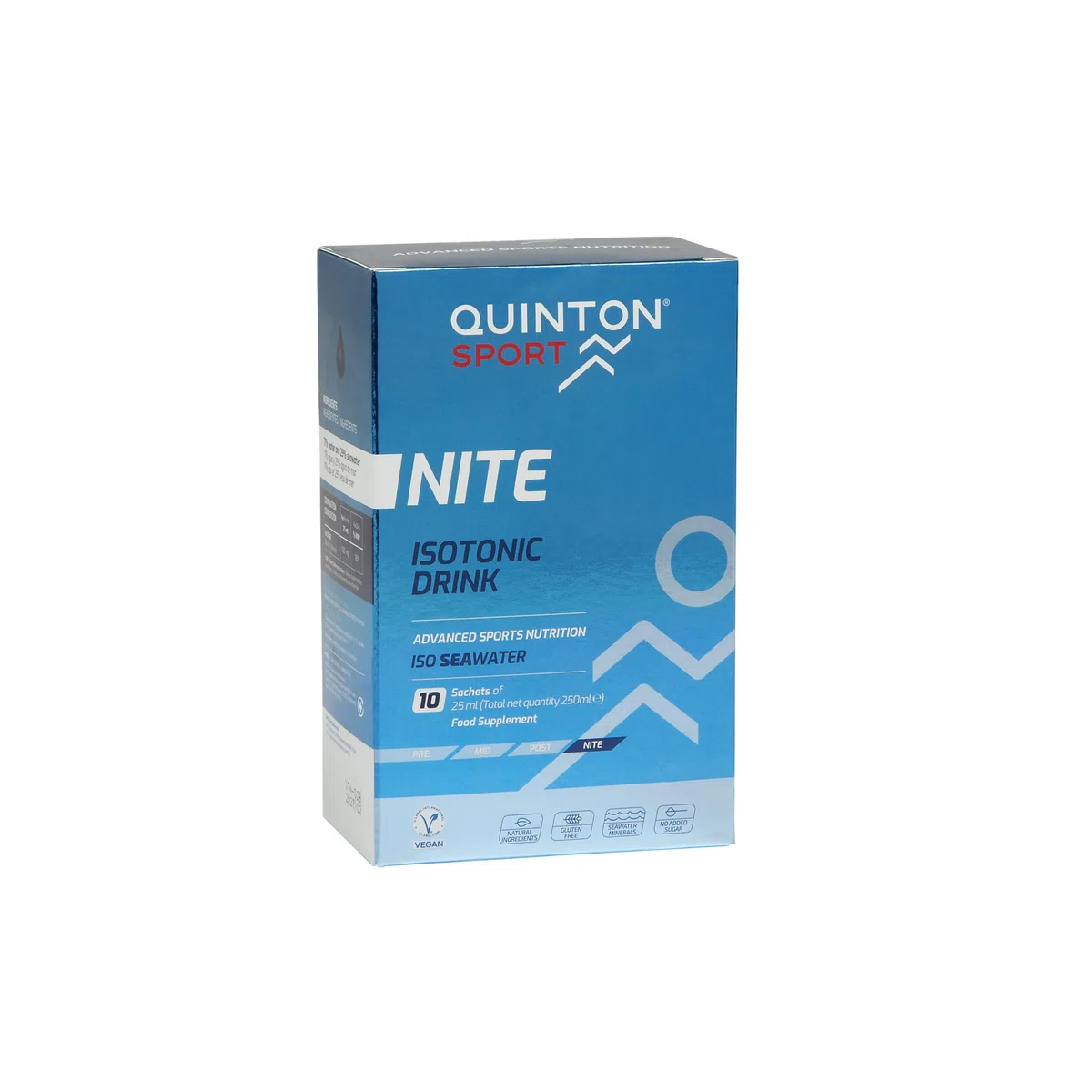 Quinton Sport - Totum Nite, Recuperador Post-Entreno, Agua de Mar Isotónica, 100% Natural, Hasta 78 Electrolitos, Hidratación y Recuperación Deportiva, Vegano - 10 Sticks Bebibles x 25ml
