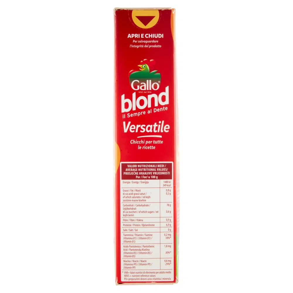Gallo Riso Blond Versatile,100% arroz italiano, tiempo de cocción 5 minutos, ideal para todas las recetas, paquete de 1 kg + lata italiana Gourmet Polpa di Pomodoro de 400 g