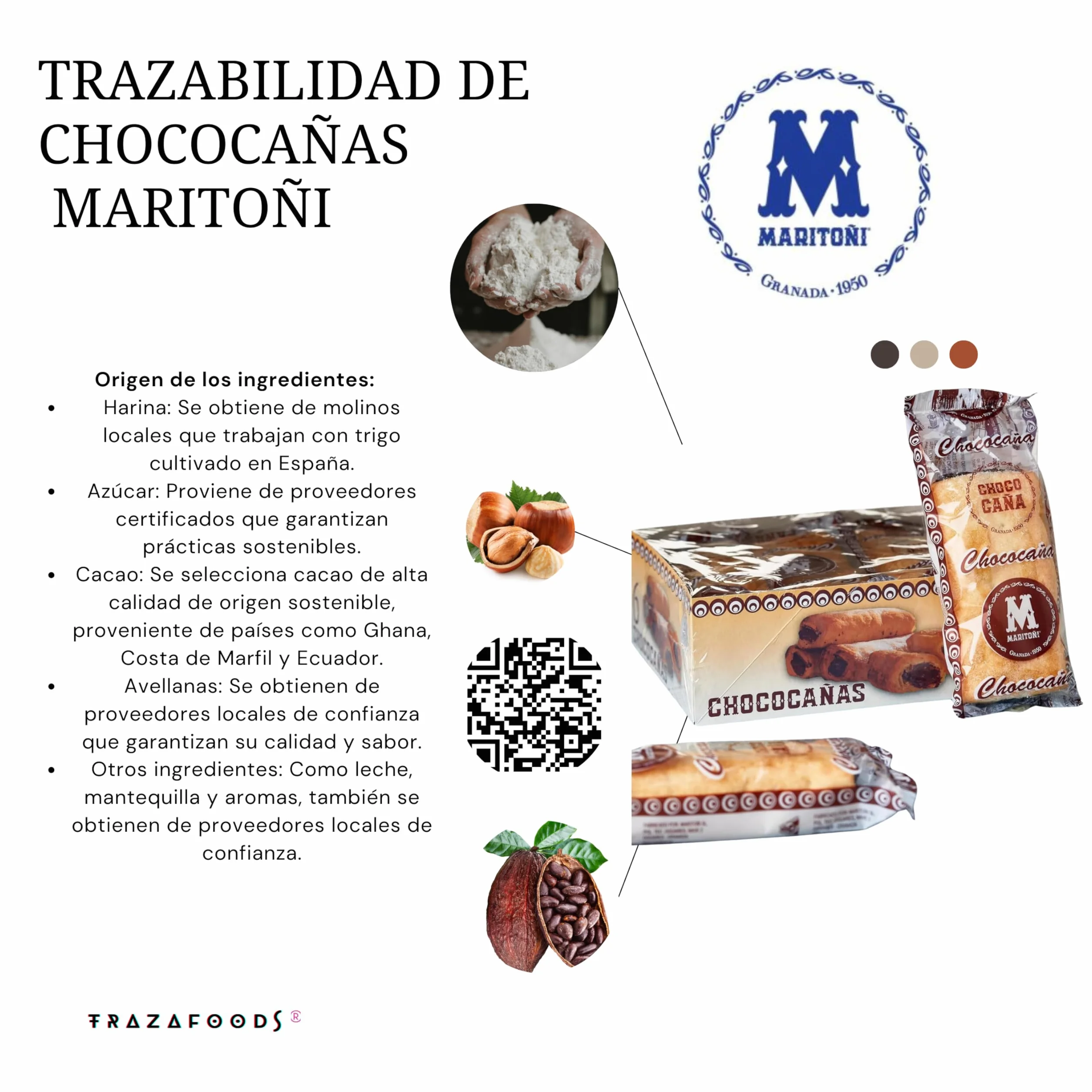 MARITOÑI Chococañas - Deliciosos Hojaldres Rellenos de Chocolate - Pack de 18 Unidades