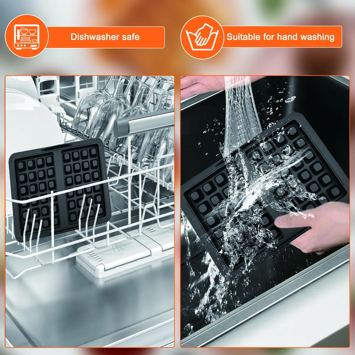 2 Moldes de Silicona para gofre gofres belgas accesorios molde para gofres Compatibles con AF400EU AF451EU SL400EU Freidoras de Aire Diseño Apilable Ideal para Hacer Deliciosos Gofres