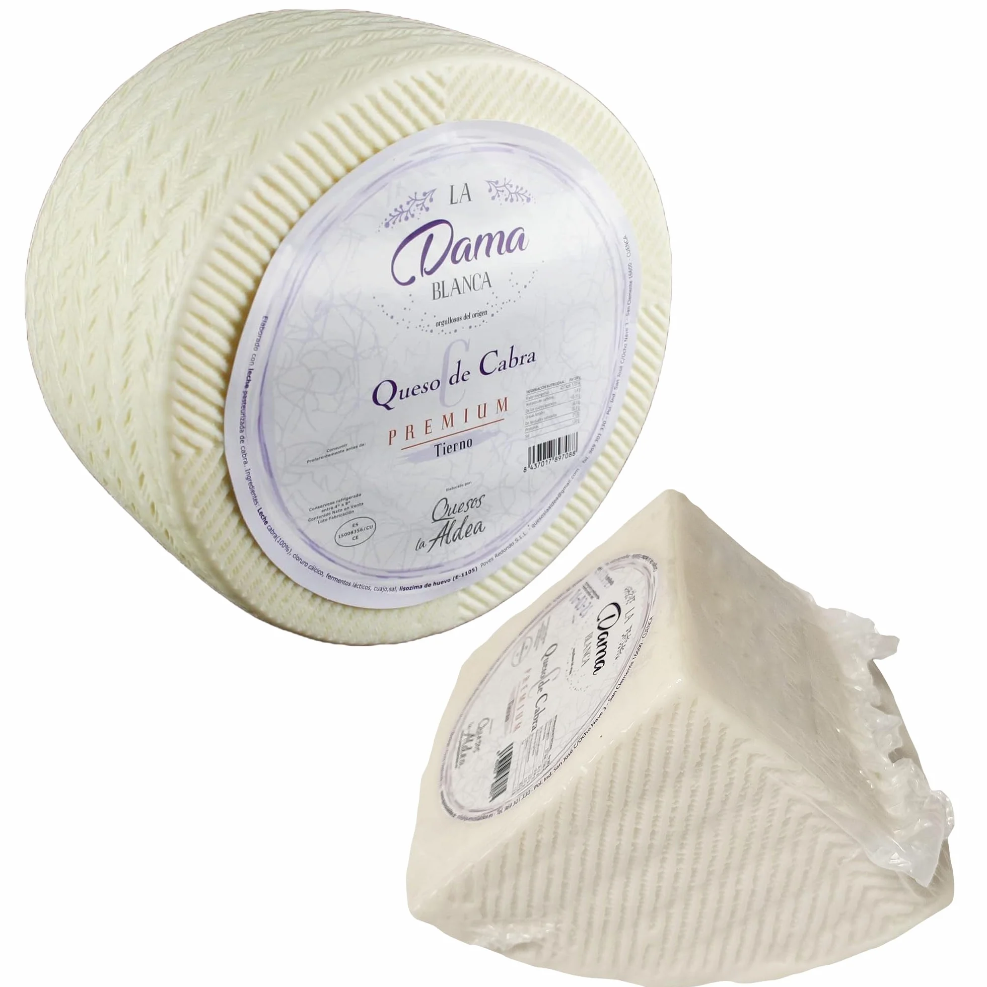 Queso Artesano de Cabra Tierno 1 kg - Queso Castilla-La Mancha para Ensalada y Tapas