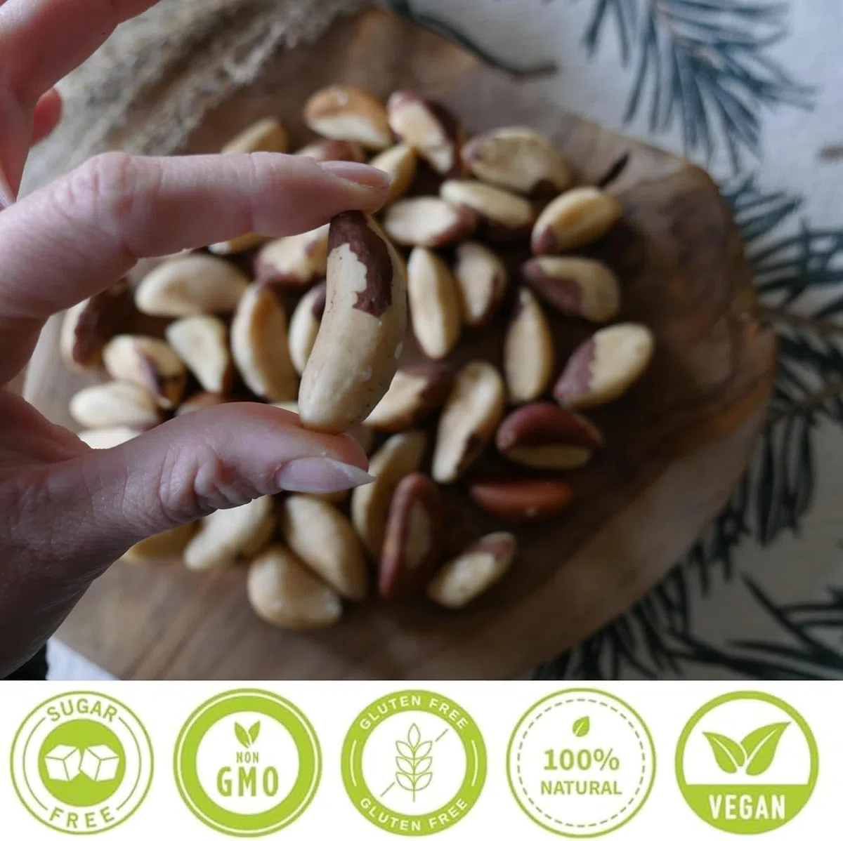 HiFood nueces de Brasil 500 g – nueces de Brasil enteras (Brazil Nuts), naturales, formato grande, veganas, sin aditivos, uso versátil en cocina y repostería
