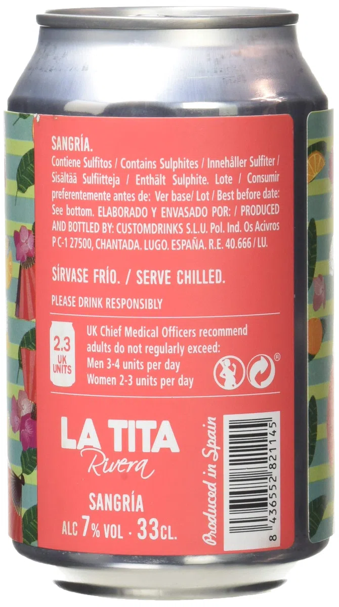 La Tita Sangría Lata - 24 latas x 330 ml