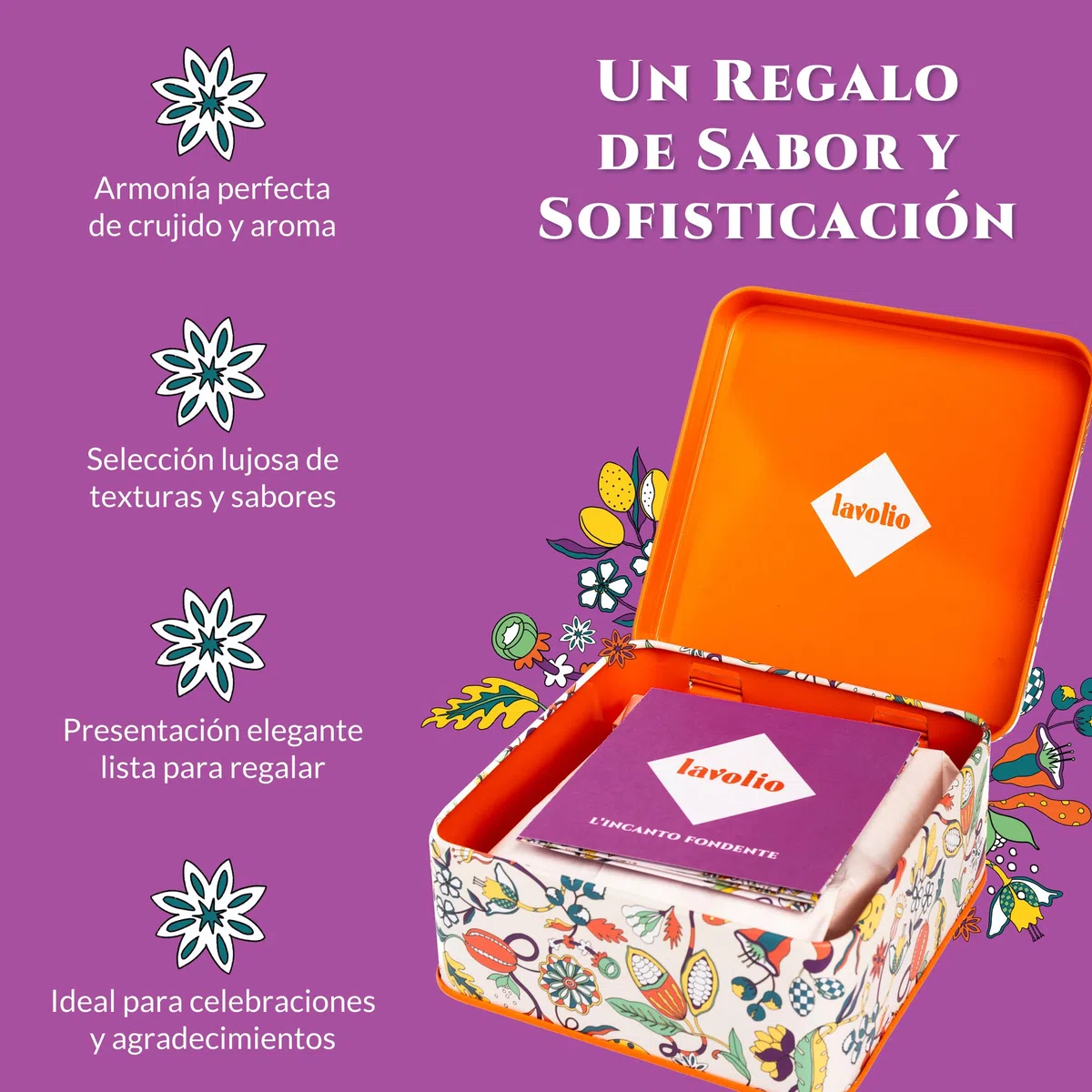 Lavolio SELECCIÓN NOIR - Surtido de especialidades de chocolate negro con frutos secos - Bombones para regalar, un obsequio gourmet refinado para cualquier ocasión - Sin gluten - 150 g