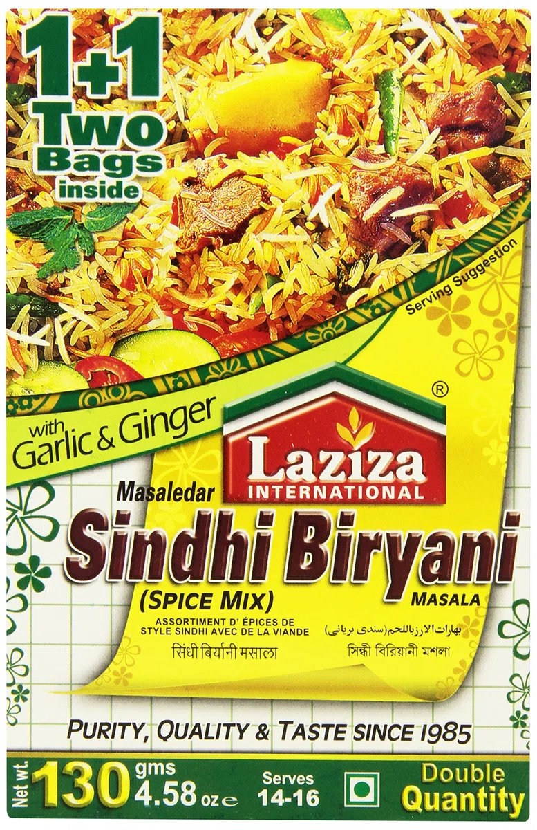 Laziza Sindhi Biryani Masala, 130-Gram Boxes (Pack of 6)