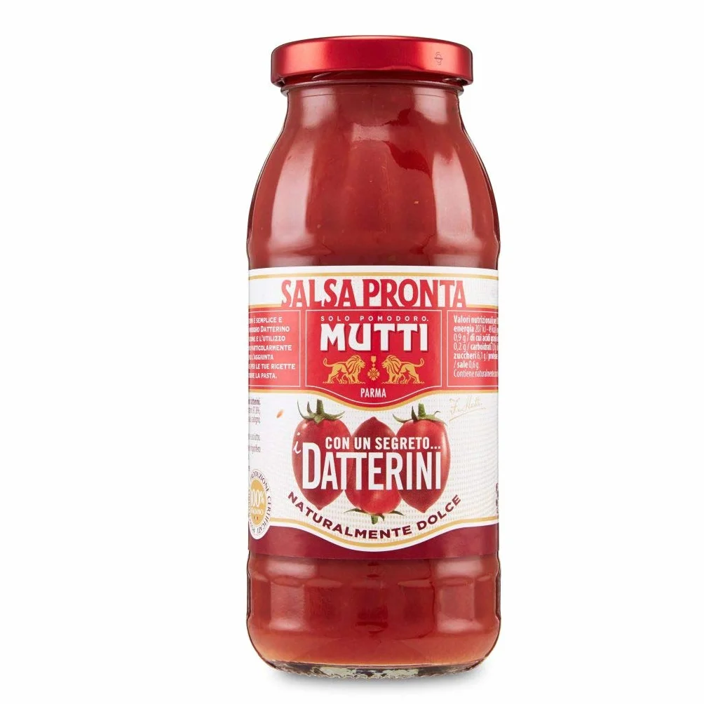 Mutti Salsa Pronta Pomodoro Datterini - Salsa de tomate (6 unidades, 100% italiana, 300 g)