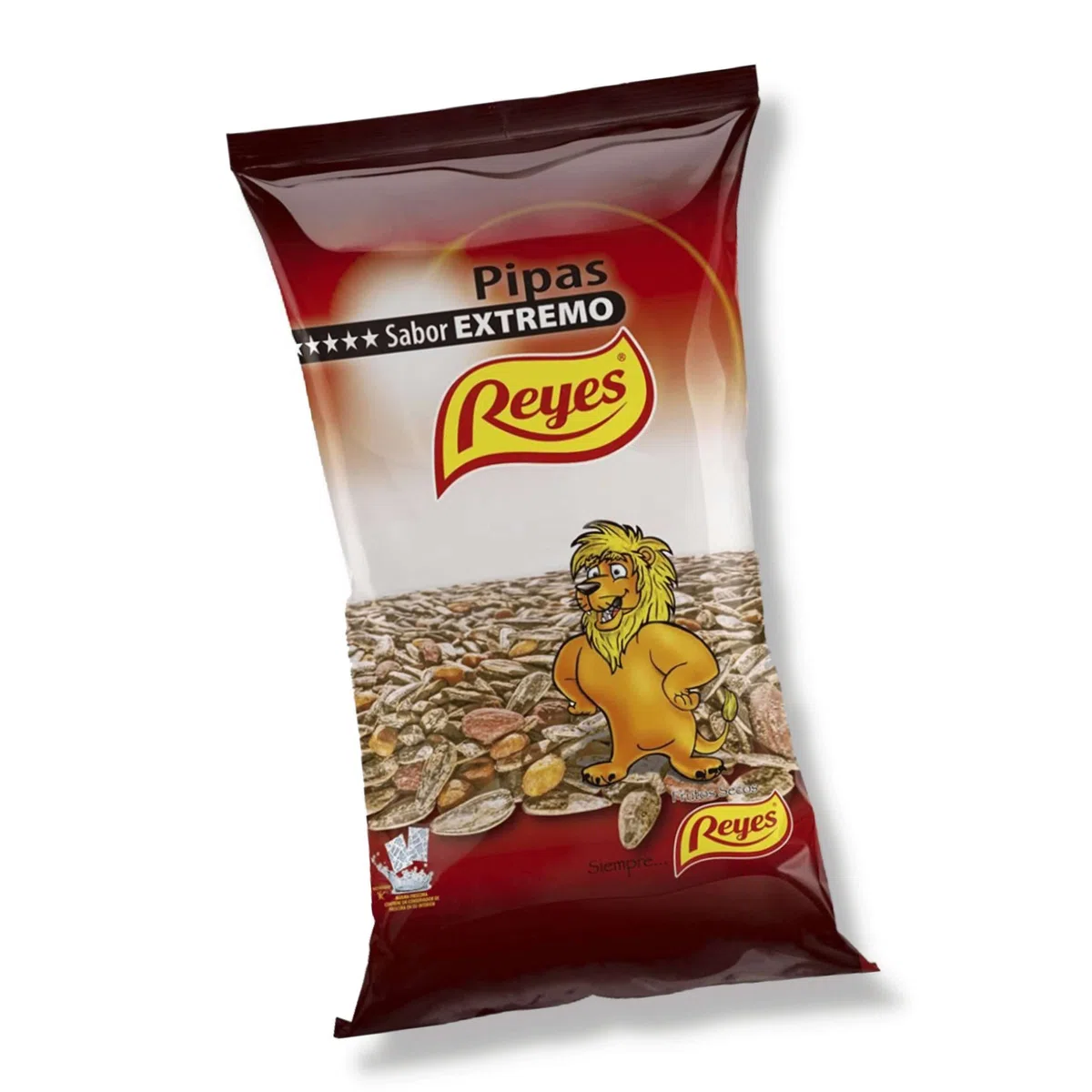 FRUTOS SECOS REYES Pipas de Girasol Naturales con Sal León 80 Gr x Caja 12 Unidades
