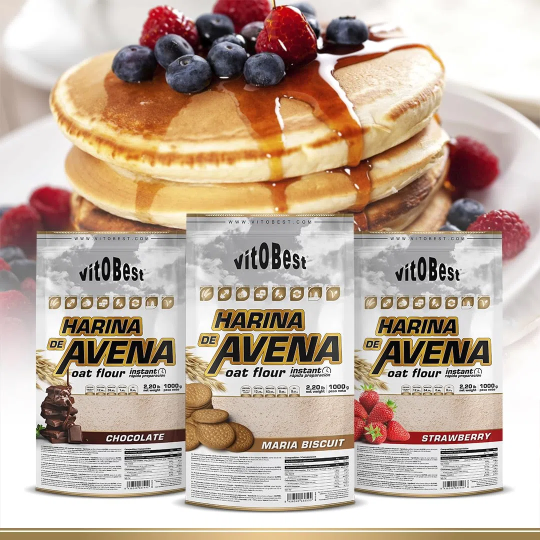 VITOBEST | Harina de Avena Cereales (Bolsa) | 100% integral rica en fibra soluble | Ideal para mantener una dieta sana y balanceada | Sabor Chocolate - 2 kg
